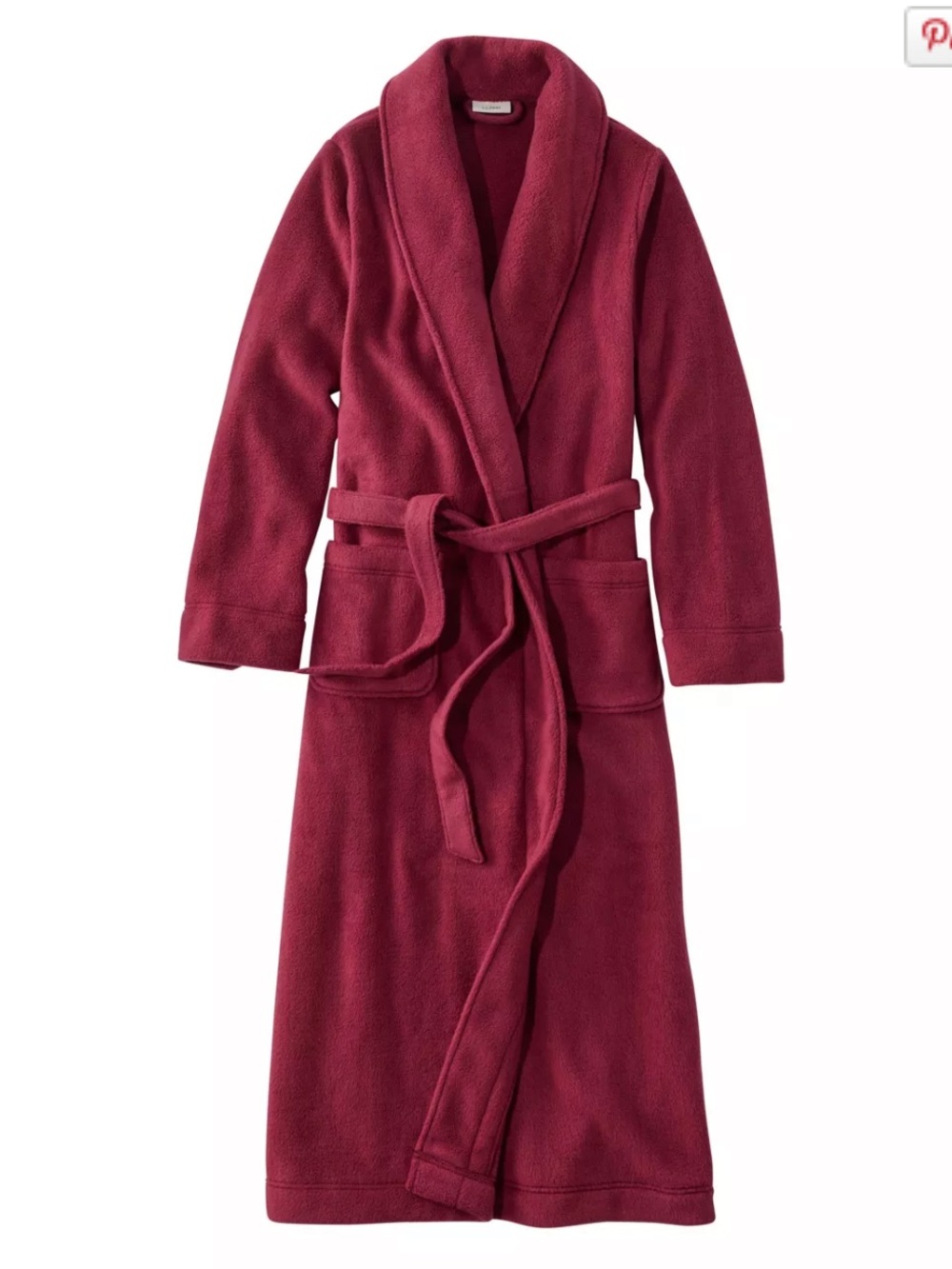 LL Bean 2X Women's Winter Fleece Robe, Wrap-Front Rosewood NWT